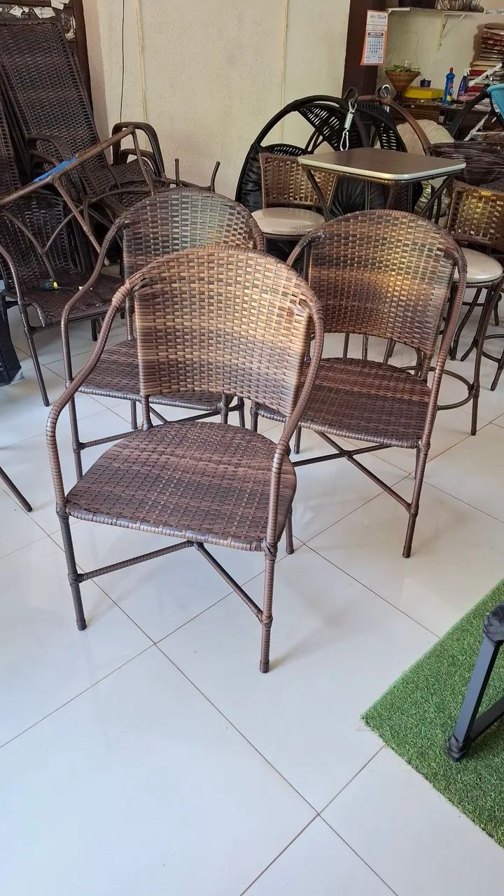 3 Poltronas de junco, cadeira de varanda peças únicas - Foto 4