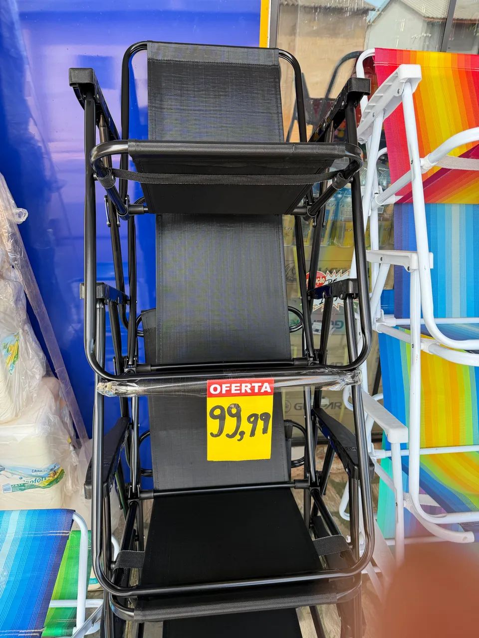 PROMOÇÃO CADEIRA DE PRAIA PRETA