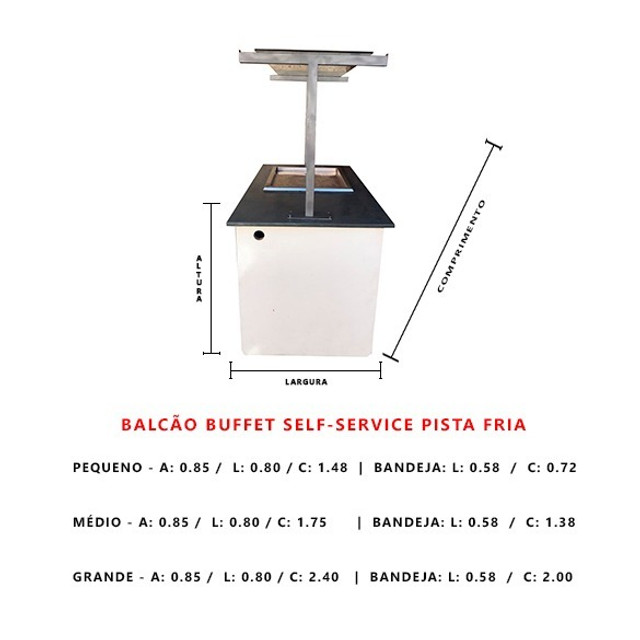 Kit 3 Balcões Buffef Self-Service - Pista Fria - Usados - Foto 3