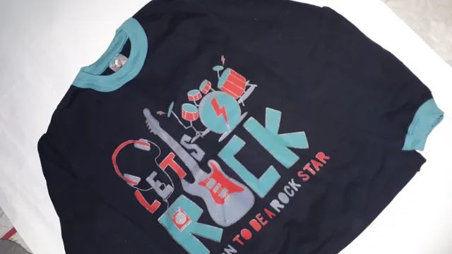 Blusa Infantil Preta Tam 12 marca Visual Radical usada em bom estado
