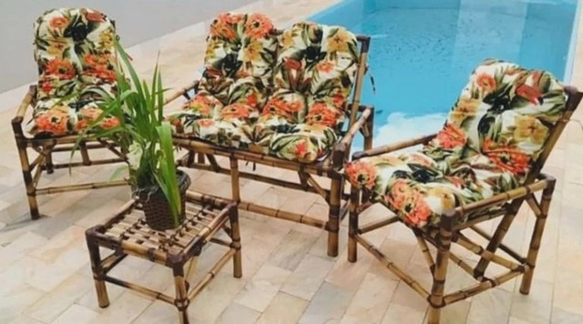 Poltronas Decorativa Bambu Brinde Mesa de Centro.Produtos Novos Diretos da Fábrica!