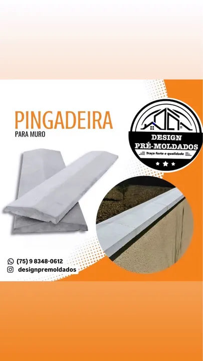 Pingadeiras e rufos de Concreto vibrado alta qualidade