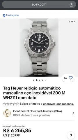 Rel gio Tag Heuer Autom tico Original Acess rios Jardim