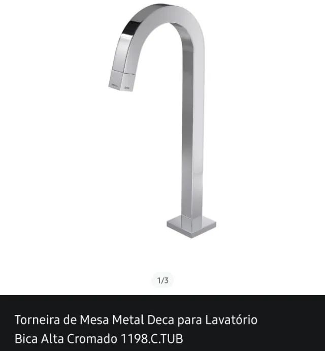 Torneira de Mesa Deca Bica Alta Cromado