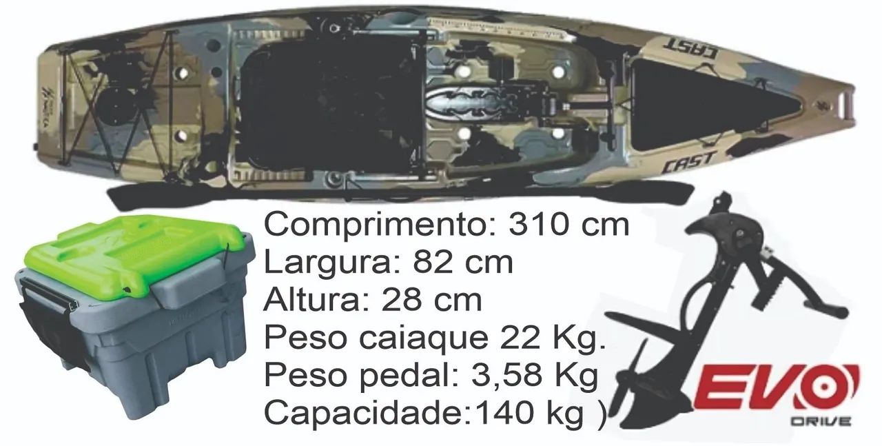 Caiaque Cast + Evo Drive + Miha Box