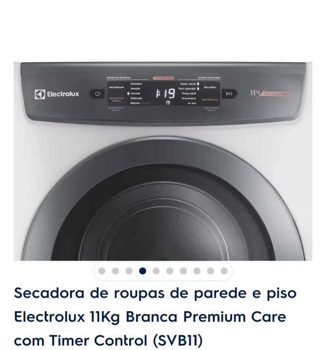 Secadora de Roupas Electrolux 11kg Branca Premium Care - Foto 3