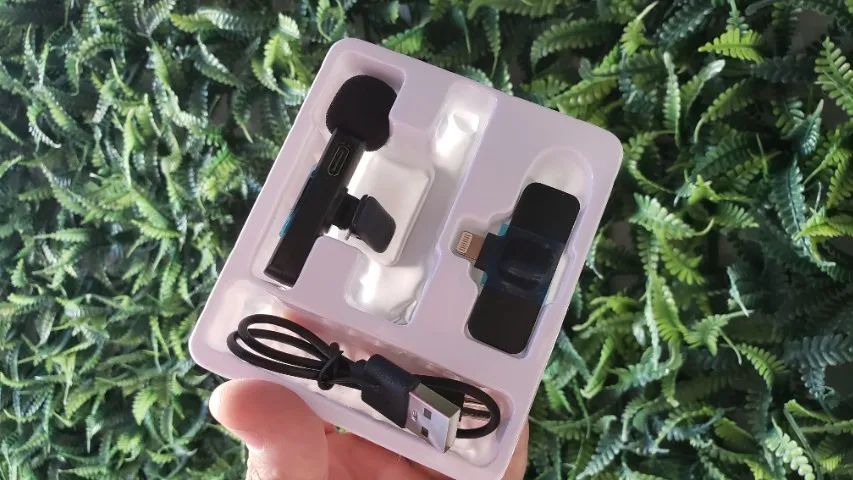 Microfone Iphone IOS sem fio Lapela recarregável - Foto 4