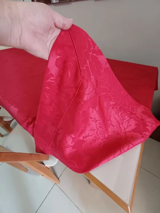 Toalha de Natal em Jacquard Vermelho - Foto 3