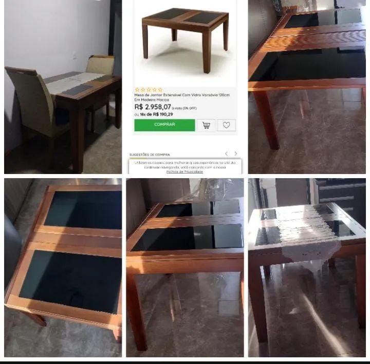 Mesa de Jantar em Madeira Maciça - 1.000 reais - Foto 2