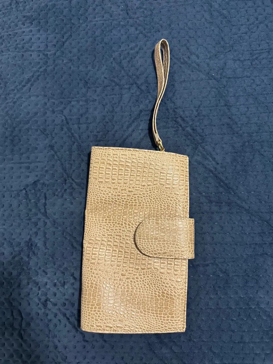 Nova Carteira Clutch Texturizada Bege - Foto 5