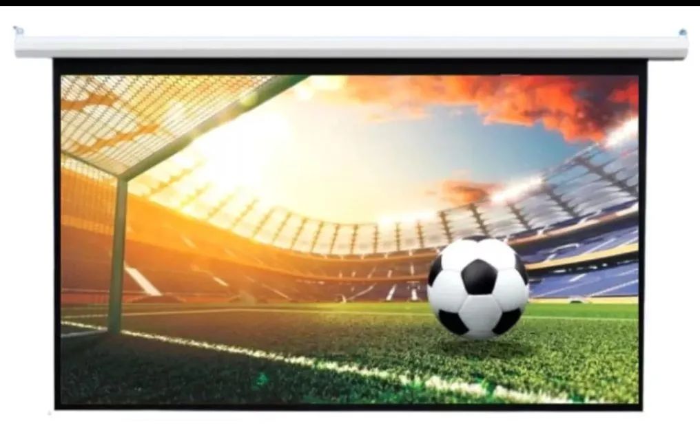 Kit Tela de Projeção elétrica para Cinema em Casa + mini projetor portátil