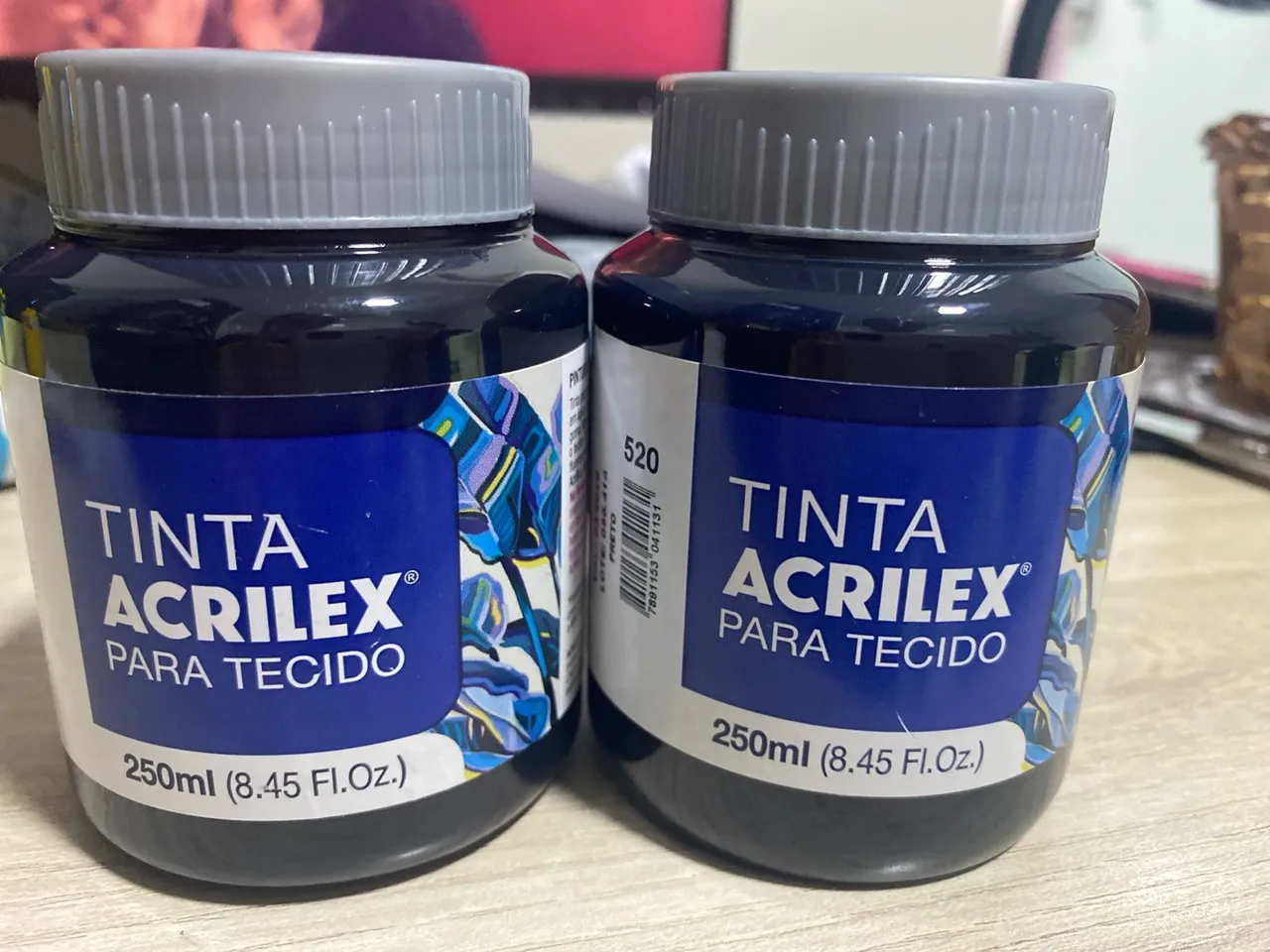 TINTA DE TECIDO PRETA 250ml 2 unidades