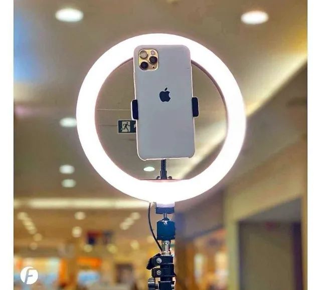 Super desconto: luminador 26cm Completo + Tripé 2.1m Ring Light Led  - Foto 5