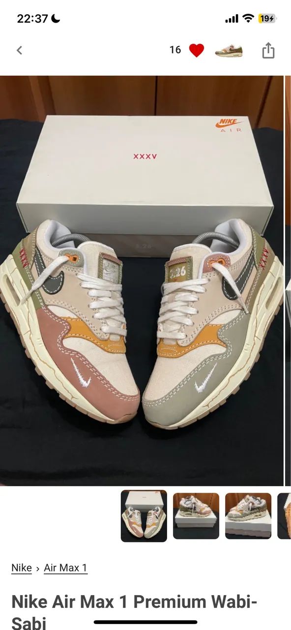 NIKE AIR MAX 1 PREMIUM WABI-SABI - Calçados - Fernão Dias, Belo