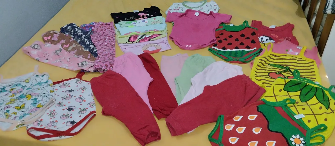 Lote 31 pçs de roupas tamanho G e 1 ano