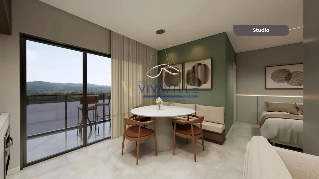 Studio a venda com 1 dormitório, sacada com churrasqueira, 1 vaga de garem - 43,80m² priva - Foto 3