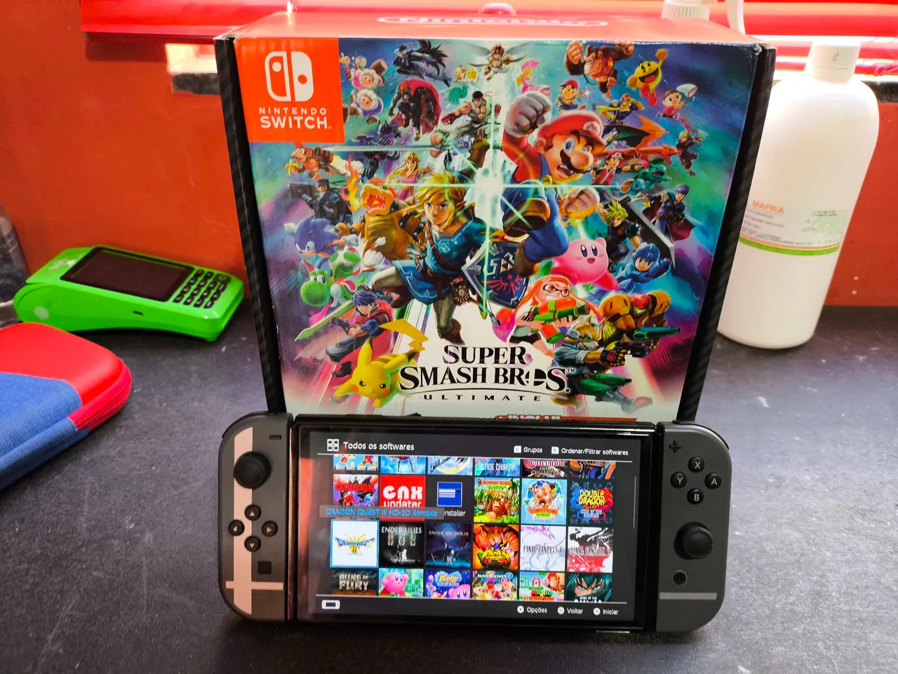 NINTENDO SWITCH OLED DESBLOQUEADO 256GB VARIOS JOGOS