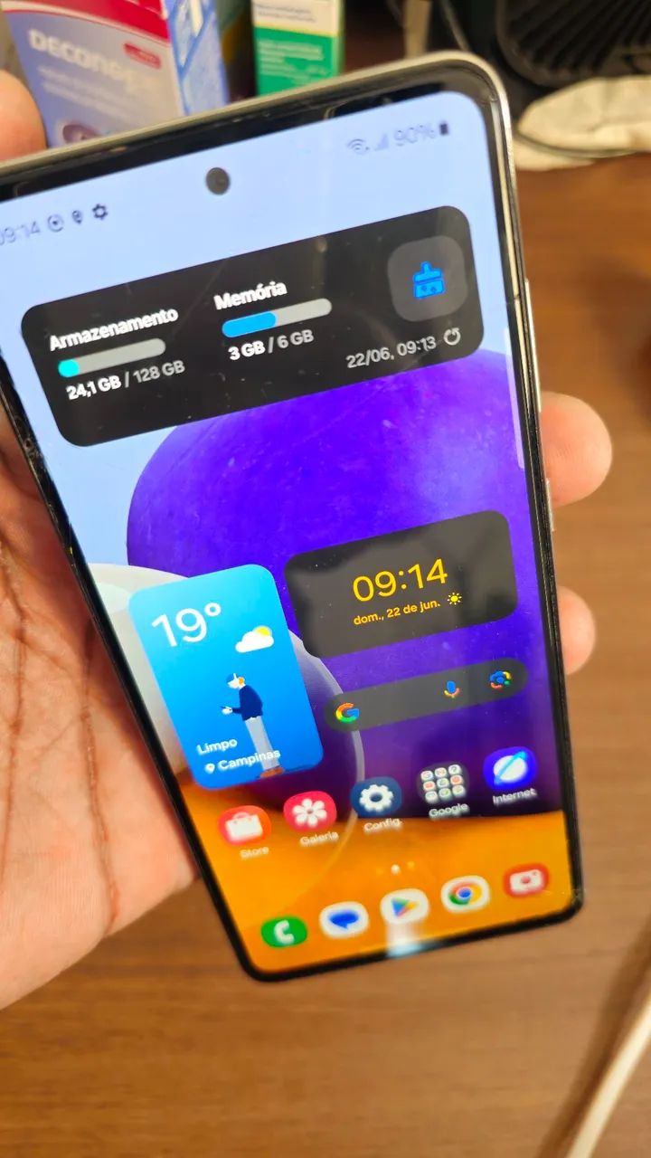 Samsung A72 128GB com vidro trincado  - Foto 2