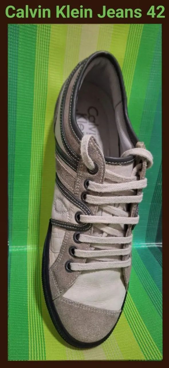 Estiloso Tênis Masculino Calvin Klein Jeans 100% Couro Tamanho 42 Mtooo Lindooo!!! - Foto 5
