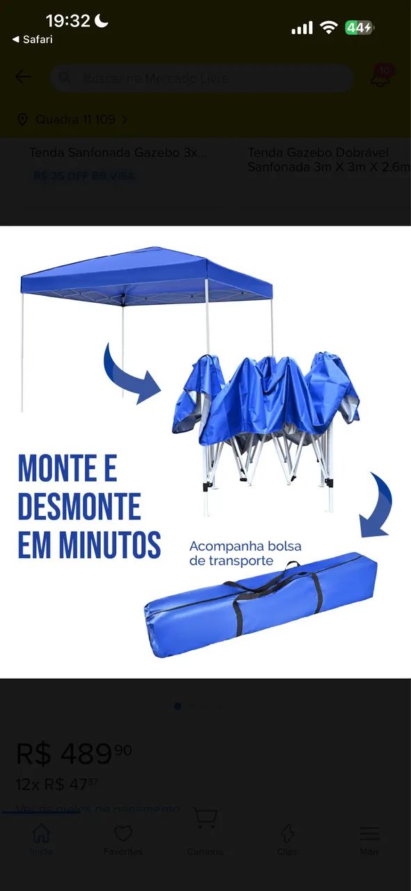 Tenda Gazebo Articulada Dobrável 3x3 - Foto 5