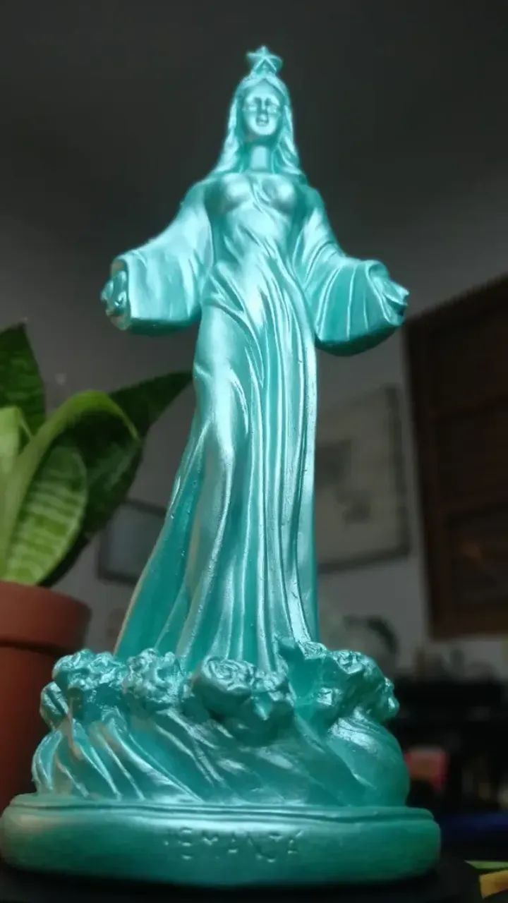 Imagem de Yemanja em gesso e pintada à mão - Foto 2