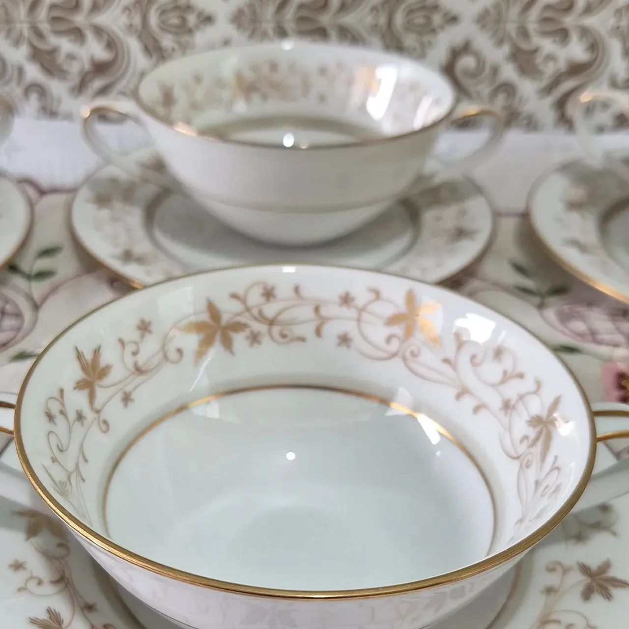Jogo consomês porcelana japonesa Noritake  - Foto 5