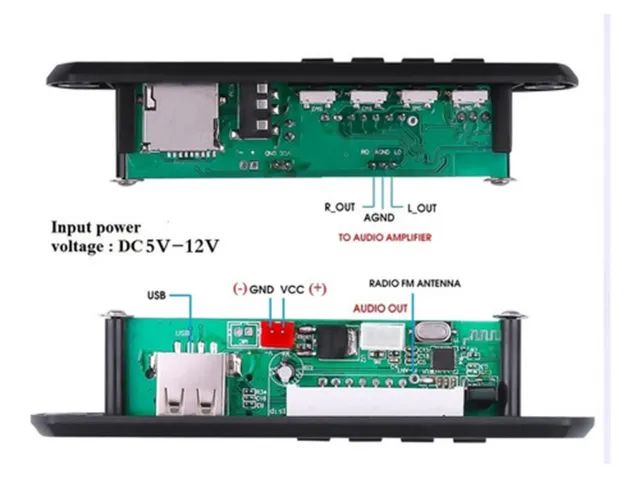Placa Usb Bluetooth 5.0 Mp3 Rádio Fm so sinal - Foto 4
