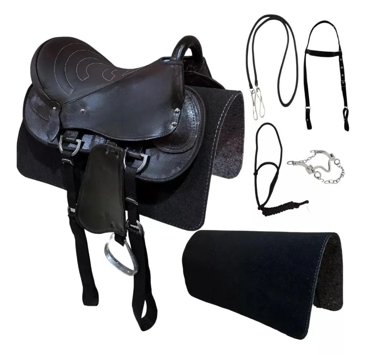 Sela Australiana Completa para Cavalo - Couro Legítimo