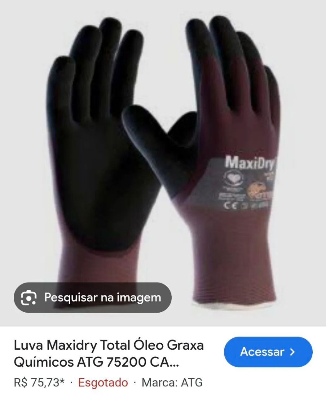 Luva Maxidry Total Óleo Graxa Tijuca RJ 