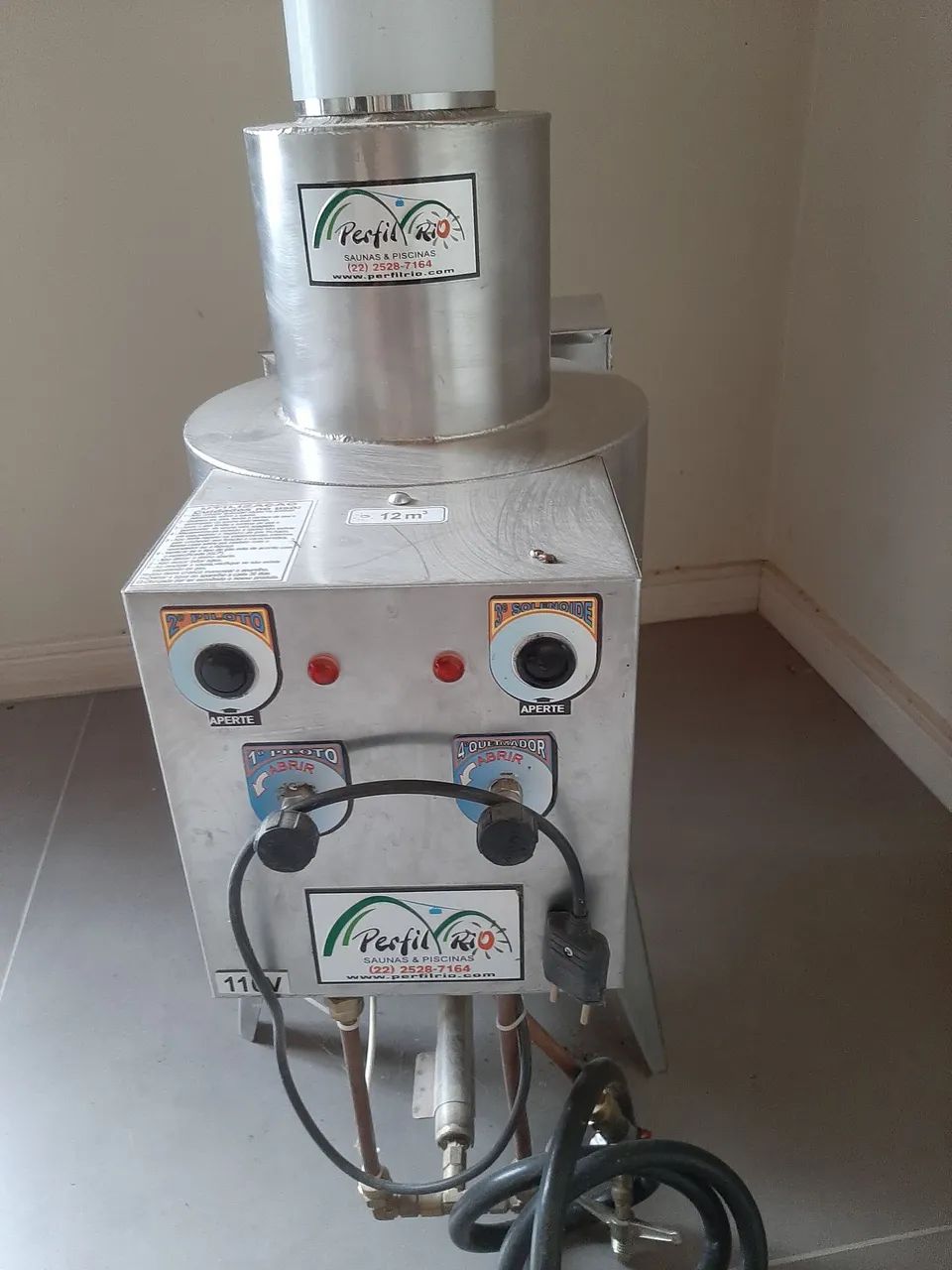 Sauna vapor glp 12mt. aço  inox.