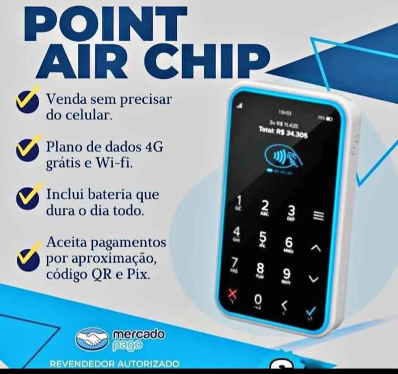Máquina de Cartão Point Air Chip prontaentrega - Novo
