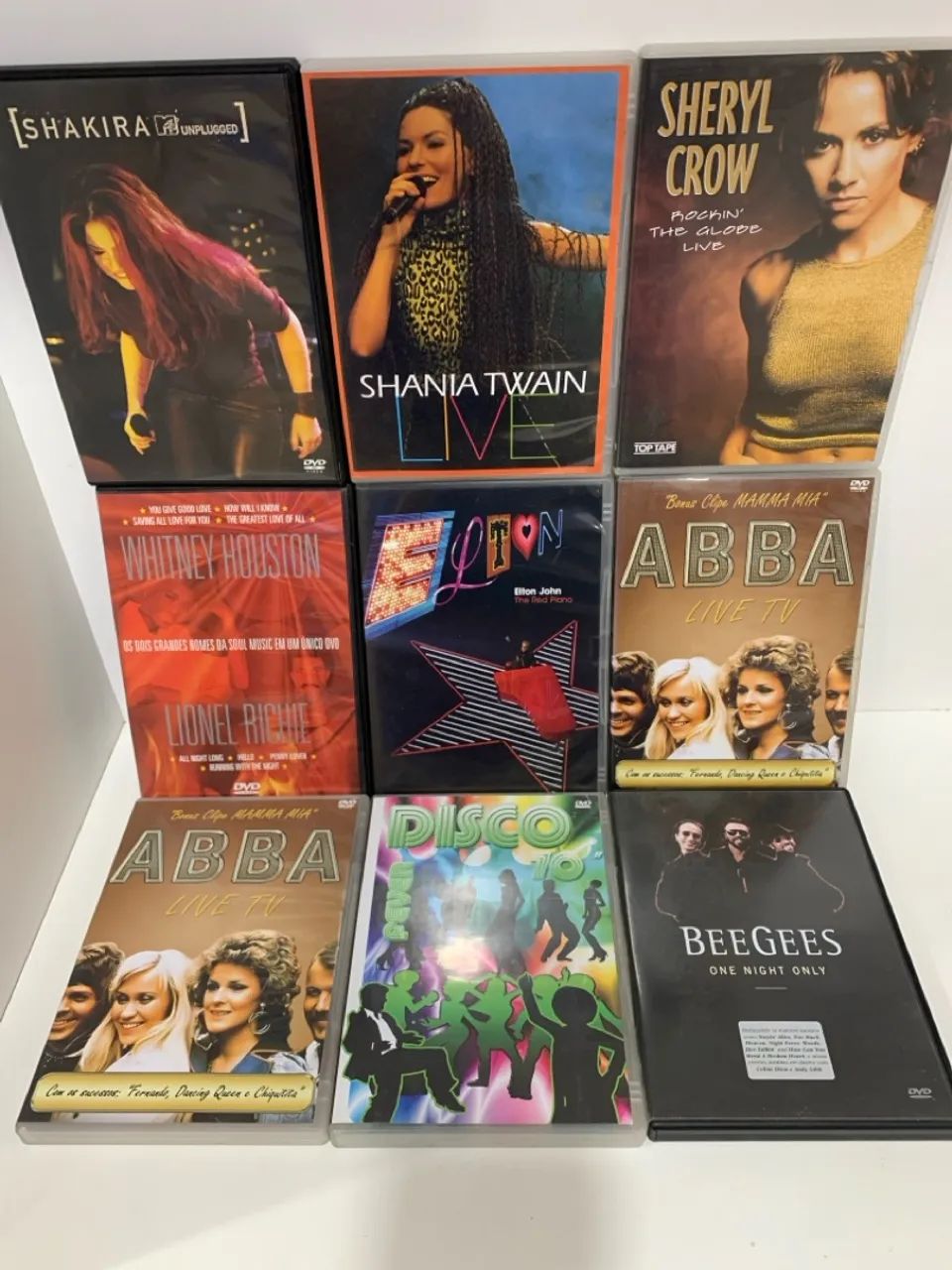 Coleção de DVDs de Shows Musicais - Shakira, Shania Twain, ABBA e mais