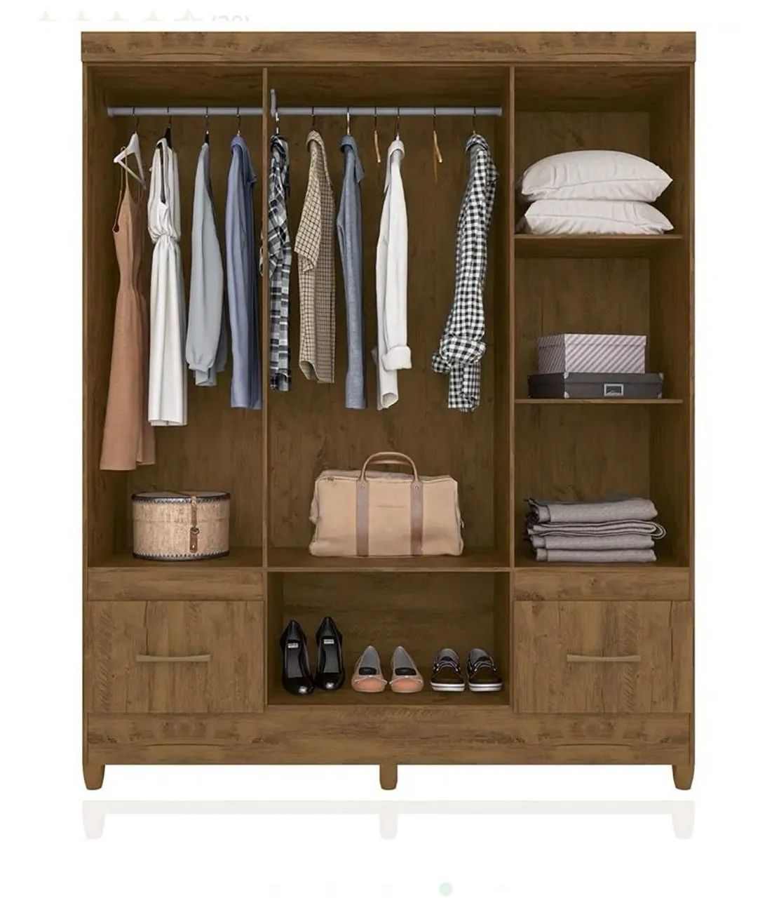 Guarda-Roupa Amadeirado com Amplo Espaço Interno - Foto 2