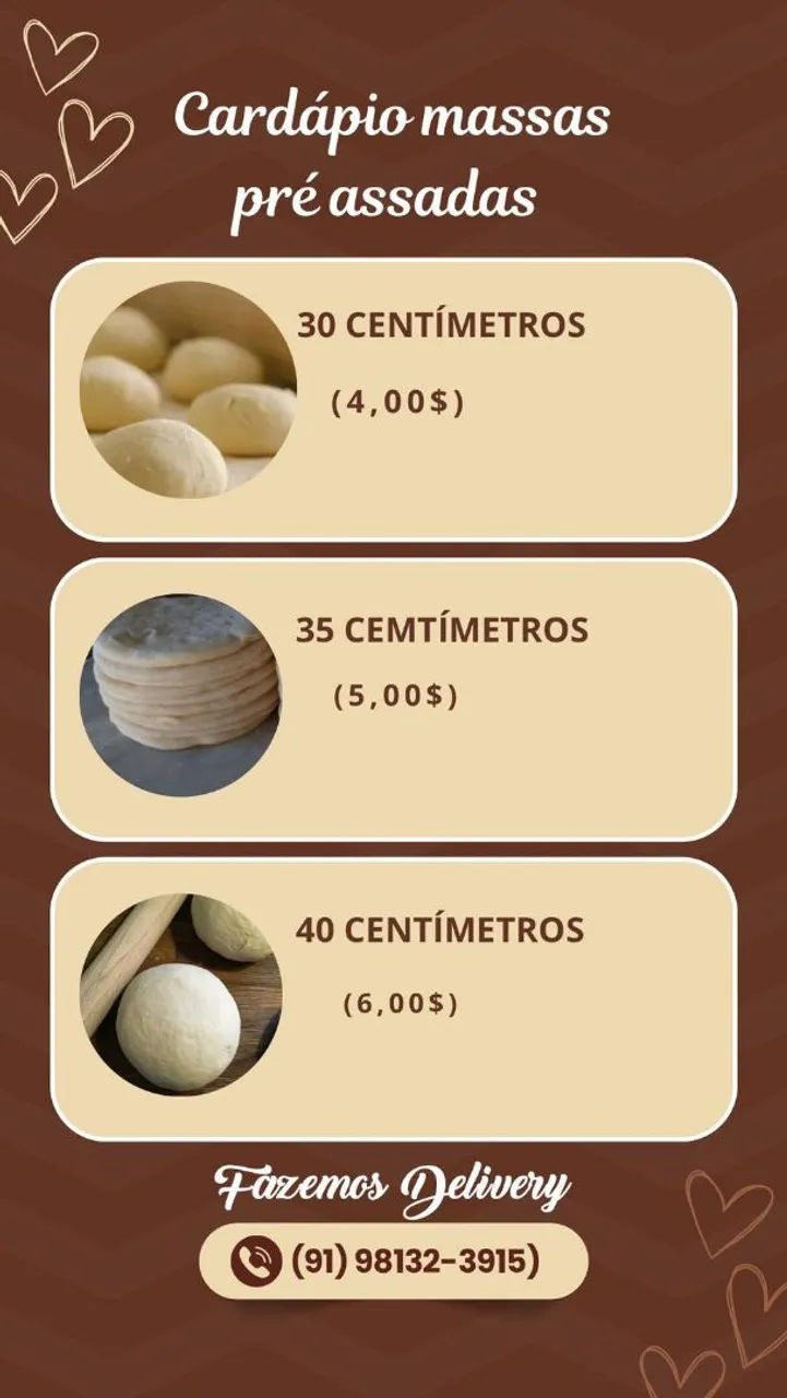 Massas de pizzas pré assadas 