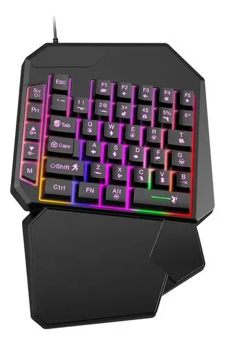 Teclado Gamer Ergonômico com RGB