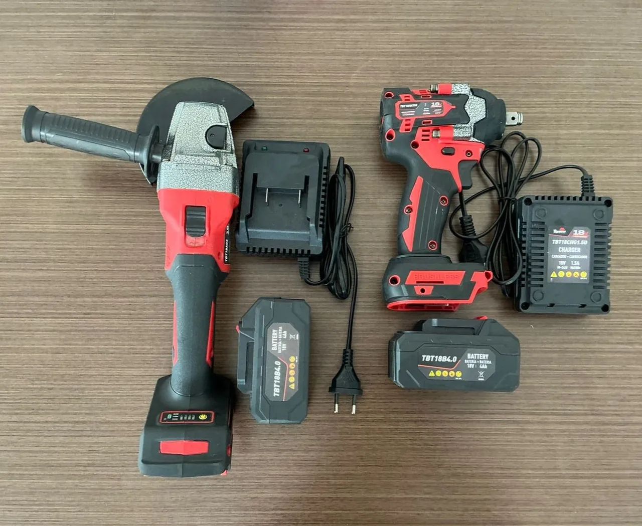 Kit esmerilhadeira angular +chave de impacto a bateria Toyama