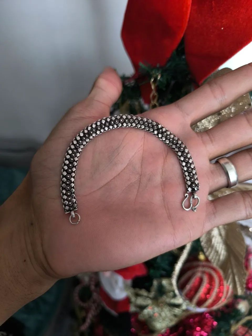 Pulseira de prata indiana, peça única - Foto 4