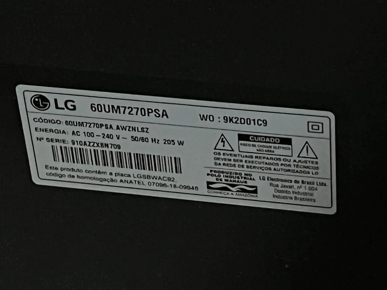 TV LG 60UM7270PSA 60 polegadas smart 