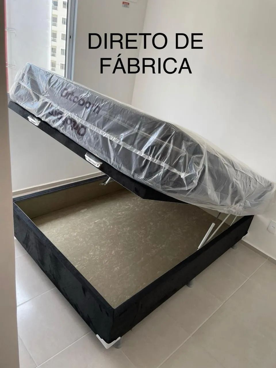 Baú Casal Preto Suede