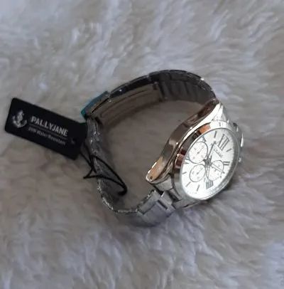 Relógio feminino com pulseira a prova de água Prata - Foto 2