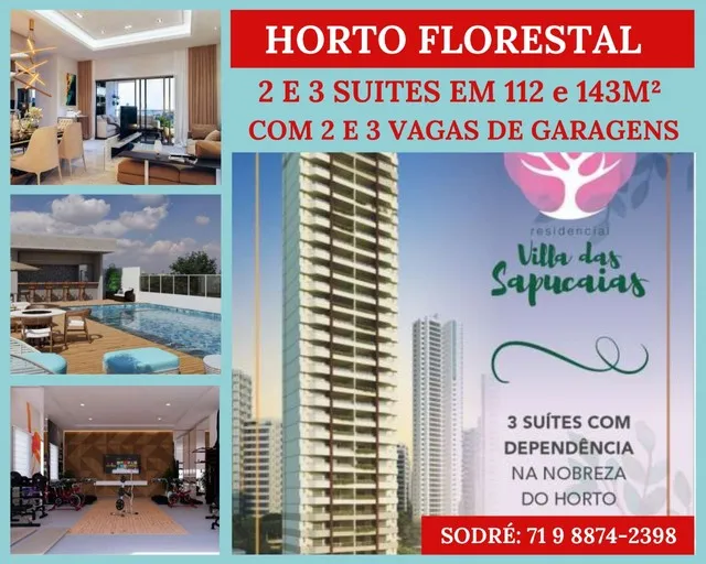 Apartamento a Venda Lançamento no Horto Florestal com 3 e 4 Quartos no Coração do Horto. (