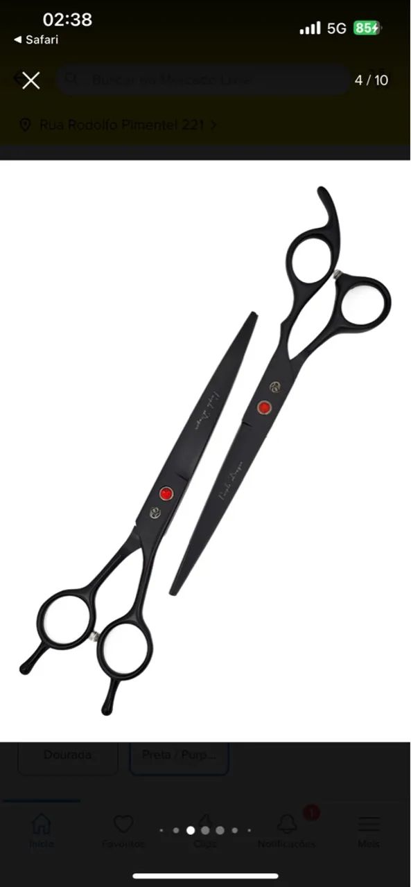 Kit Tesouras Purple Dragon Tosa Petshop - Preto - Foto 3