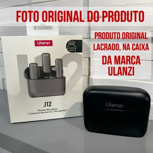  Microfone Lapela Ulanzi J12 sem fio para iPhone Ate  14 com 2 microfones Microfone Lapela - Foto 3