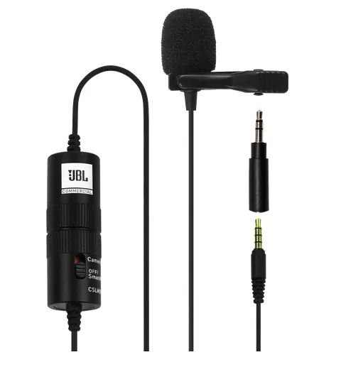 Microfone de Lapela JBL Original a Bateria CSLM20B P3 uso Smartphone e Camera - LINHA PRO