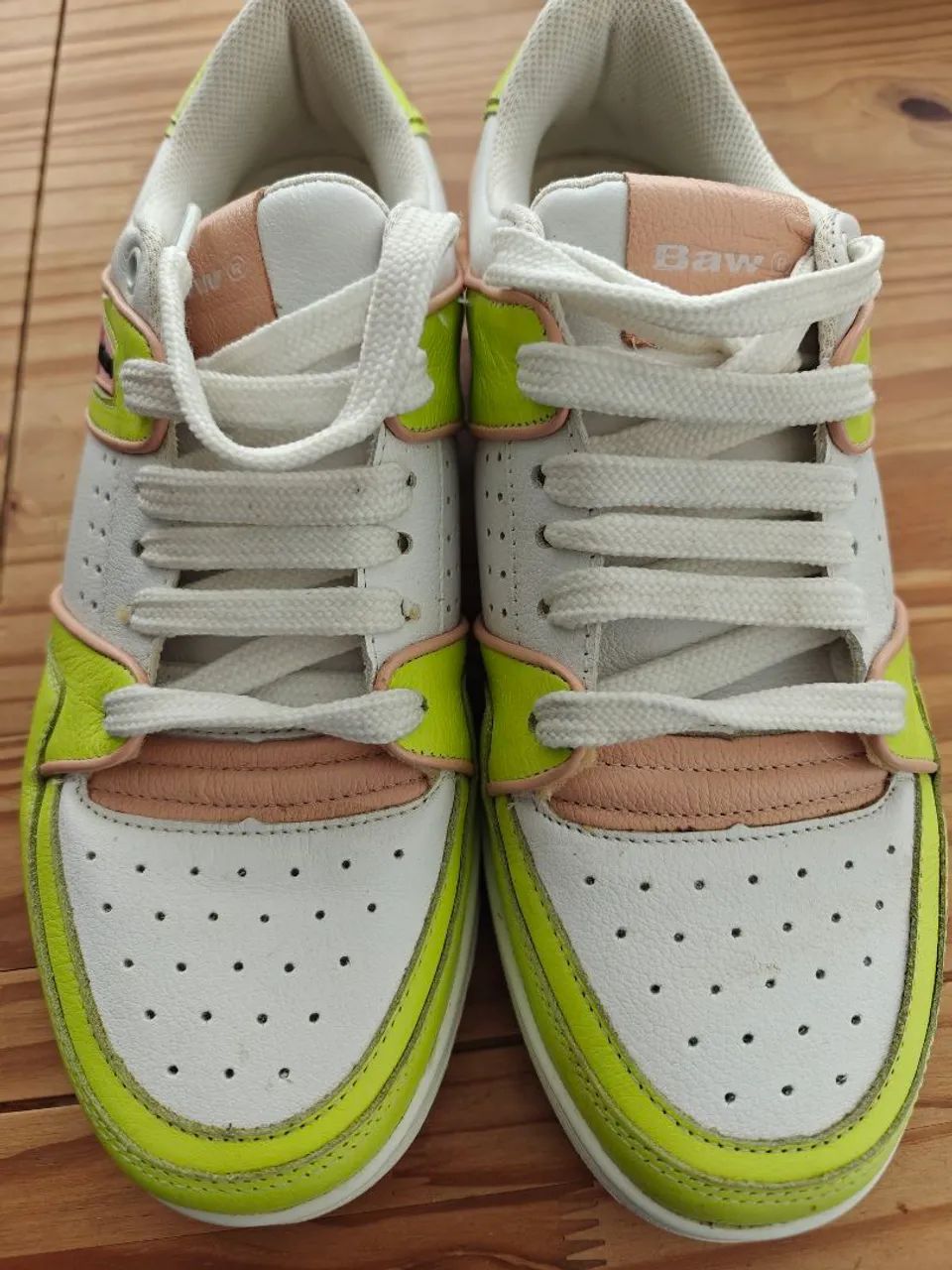 BR41 Tênis Baw Branco e Verde Neon