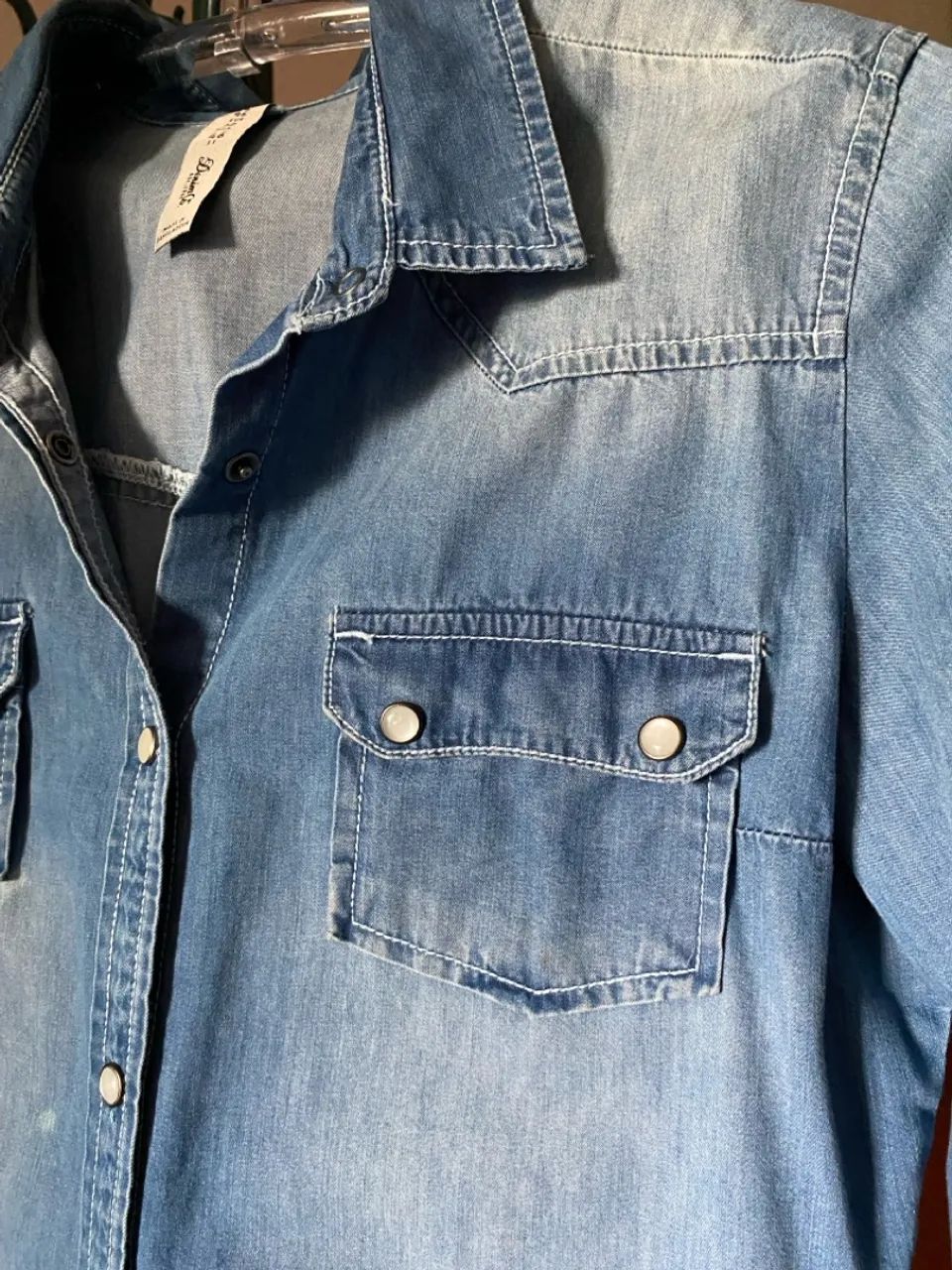 Camisa Jeans Feminina - Foto 2