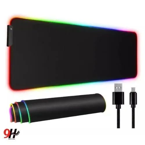 Mouse pad Gamer Cores Led Rgb Grande Speed Usb 80x30cm3mm 7 cores 14 tipos de iluminacao - Foto 2