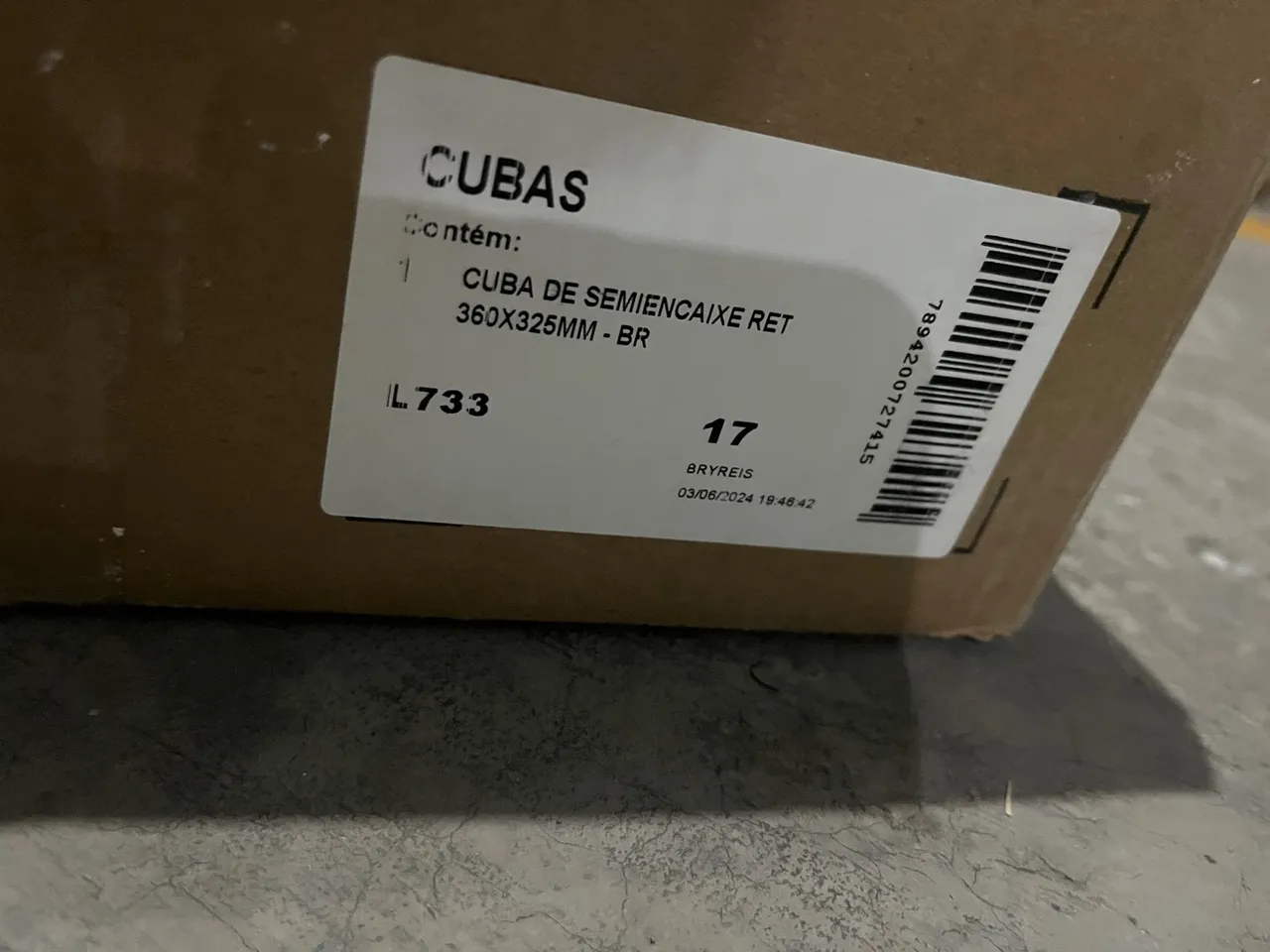 DECA Cuba de Semiencaixe Retangular 360x325mm - BR