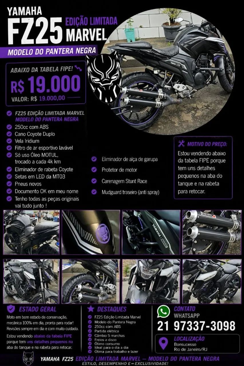 Fazer 25 (Fz25 Pantera Negra)