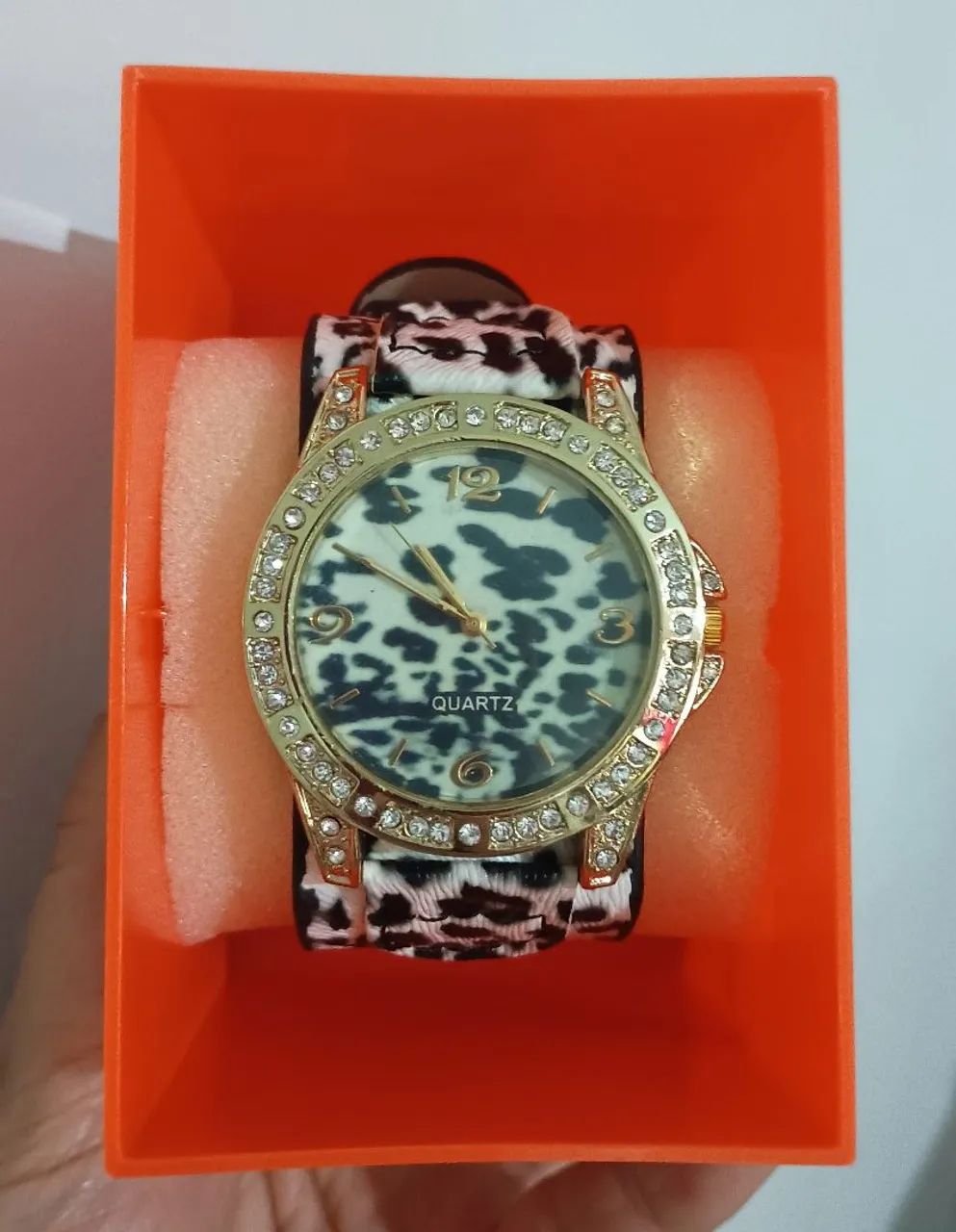 Relógio de pulso Quartz com strass - Foto 4